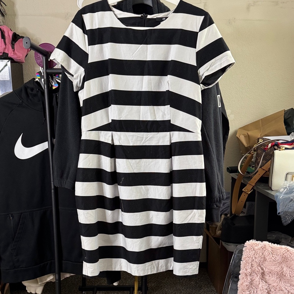 Black and White Striped Dress